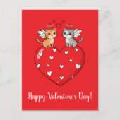 Katten, fijne Valentijnsdag! Briefkaart (Voorkant)