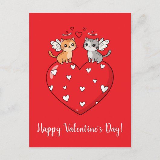 Katten, fijne Valentijnsdag! Briefkaart (Voorkant)
