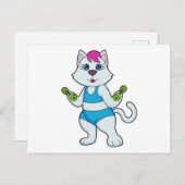 Katten Fitness Hantelelement Briefkaart (Voorkant / Achterkant)