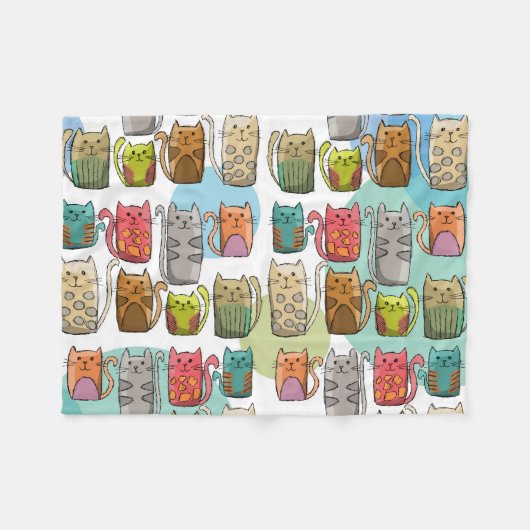 Katten! Fleece Deken (Voorkant (Horizontaal))