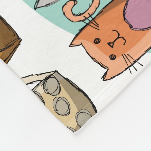 Katten! Fleece Deken (Hoek)