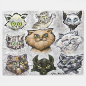 Katten Fleece Deken (Voorkant (Horizontaal))