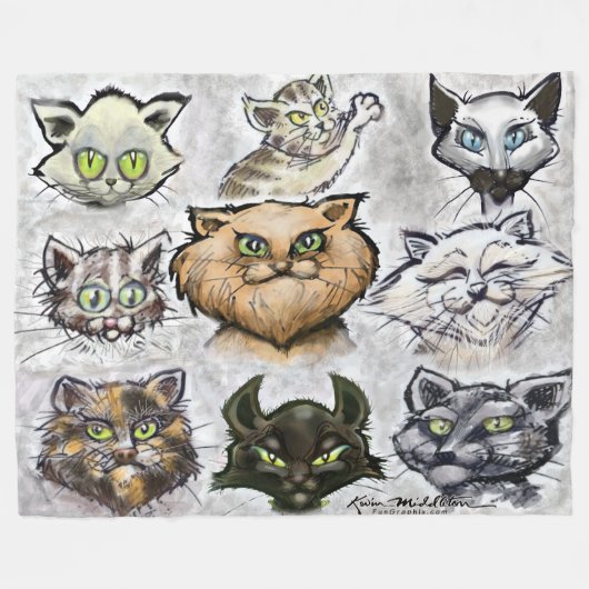 Katten Fleece Deken (Voorkant (Horizontaal))