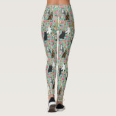 Katten Florals munt  florale bloem Leggings (Achterkant)