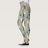 Katten Florals munt  florale bloem Leggings (Links)