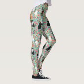 Katten Florals munt  florale bloem Leggings (Rechts)