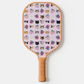 Katten Florals Paars Pickleball Paddle (Voorkant)