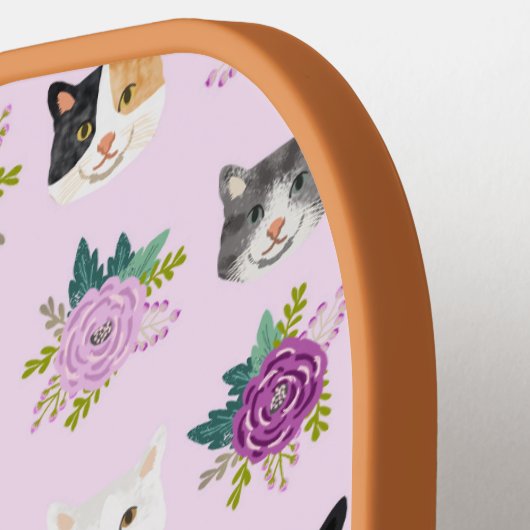 Katten Florals Paars Pickleball Paddle (Links Detail)