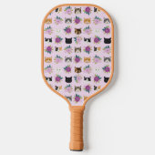 Katten Florals Paars Pickleball Paddle (Achterkant)
