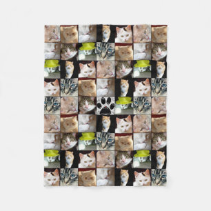 Katten Foto Collage Fleece Deken
