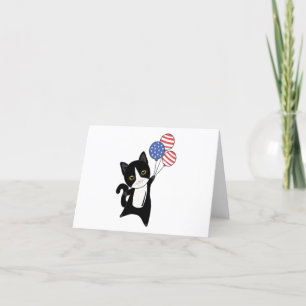 Katten Funny Cat 4 juli Amerikaanse vlag Bedankkaart
