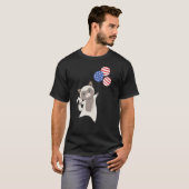 Katten Funny Cat 4 juli Amerikaanse vlag T-shirt (Voorkant volledig)