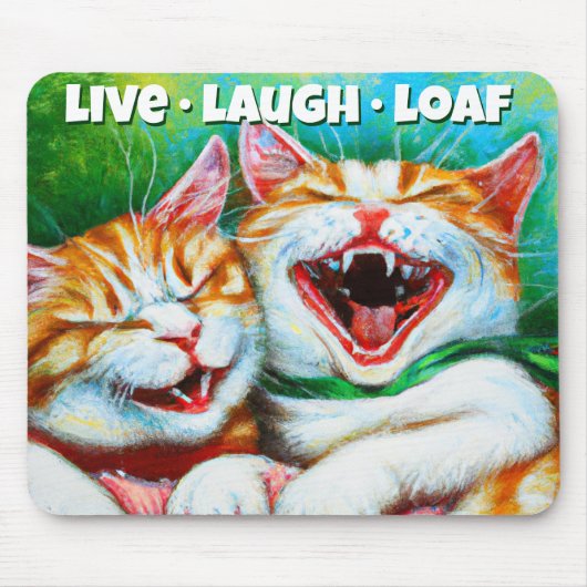 Katten | Funny Kittens Laughing Live Laugh Loaf Muismat (Voorkant)