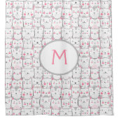 Katten Funny Monogram Curtains tonen het Bath Curt Douchegordijn (Voorkant)