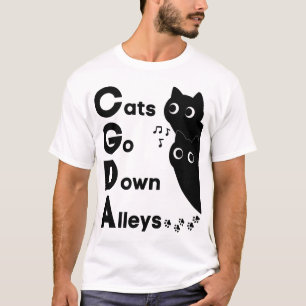 Katten gaan door steegjes CGDA muziektheorie T-shirt