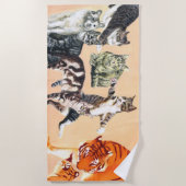 Katten gaan naar de strandhanddoek strandlaken (Voorkant)