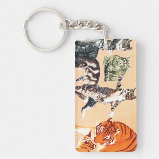Katten gaan spelen Acryl Sleutelhanger (Voorkant)