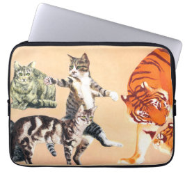 Katten gaan spelen laptop sleeve