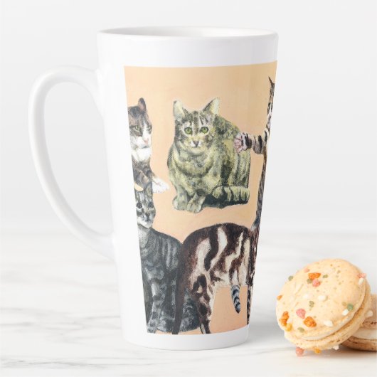 Katten gaan spelen latte mok (In situ)