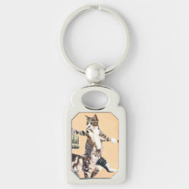 Katten gaan spelen sleutelhanger