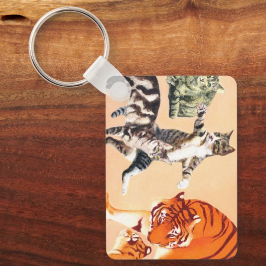 Katten gaan spelen sleutelhanger (Voorkant)