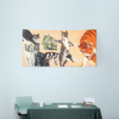 Katten gaan spelen spandoek (Beurs)