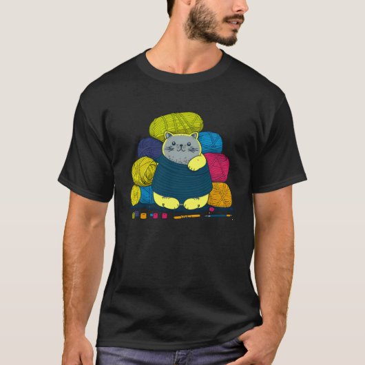Katten garen haken t-shirt (Voorkant)