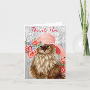 Katten gekleed in Petten Notecards Bedankkaart
