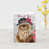 Katten gekleed in Petten Notecards Kaart (Gele Bloem)