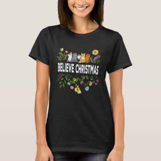 Katten Gelukkig Geloof Kerstmis met Mooie Wilde Bl T-shirt