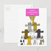 Katten Gelukkige Valentijnsdag Feestdagenkaart (Voorkant / Achterkant)