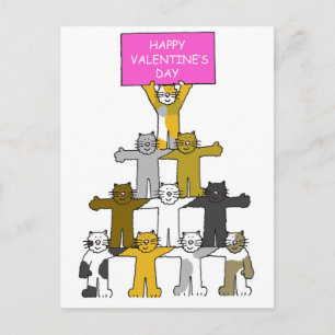 Katten Gelukkige Valentijnsdag Feestdagenkaart