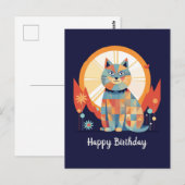 Katten Gelukkige Verjaardag Briefkaart (Voorkant / Achterkant)