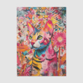 Katten gemengde gemengde papier collage tissuepapi (Voorkant)