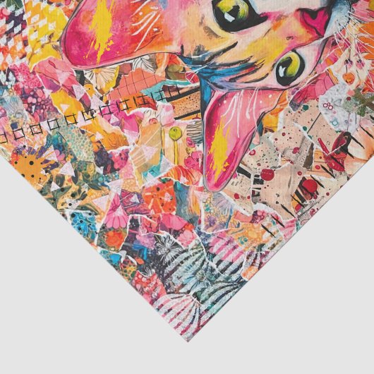 Katten gemengde gemengde papier collage tissuepapi (Detail)