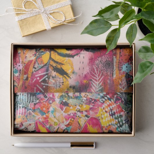 Katten gemengde gemengde papier collage tissuepapi (Geschenk)