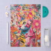 Katten gemengde gemengde papier collage tissuepapi (Craft)