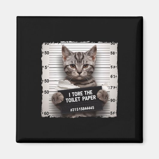 Katten gevangenisfoto Ik verscheurde het toiletpap Magneet (Voorkant)