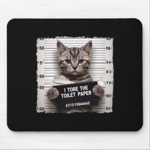 Katten gevangenisfoto Ik verscheurde het toiletpap Muismat