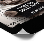 Katten gevangenisfoto Ik verscheurde het toiletpap Poster (Hoek)