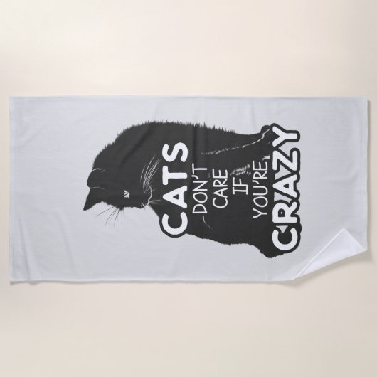 Katten geven er niet om als je gek bent strandlaken (Voorkant)