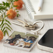  katten geven Sophie Sperlich de rode bal Sleutelhanger (Voorkant Rechts)