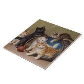  katten geven Sophie Sperlich de rode bal Tegeltje (Zijkant)