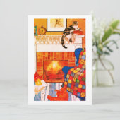 Katten Gezellige Scene Lege Notitiekaart (Staand voorkant)