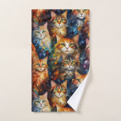 Katten Gezichten Dieren Kunst Bad Handdoek (Handdoek)