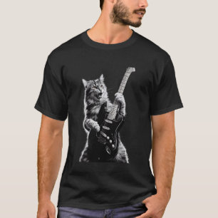 Katten Gitaar Spelen Rockster Rock and Roll Fest, T-shirt