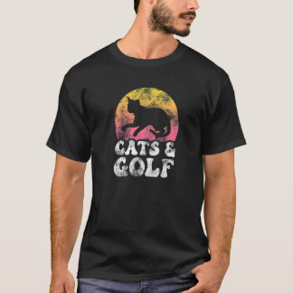 Katten & Golf  Retro Hobby T-shirt