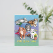 Katten Gone Wild Briefkaart (Staand voorkant)