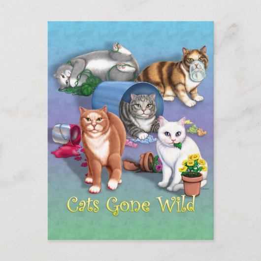 Katten Gone Wild Briefkaart (Voorkant)