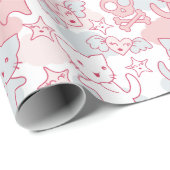Katten Gothic Japanse stijl Kawaii Heart Cloud Cadeaupapier (Rol Hoek)
